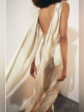 LIMITED EDITION WRINKLED EFFECT SATIN DRESS